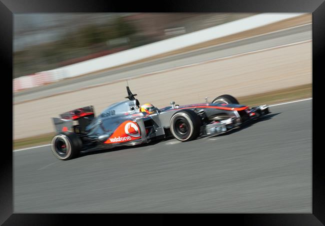 Lewis Hamilton - 2012 - Catalunya Framed Print by SEAN RAMSELL