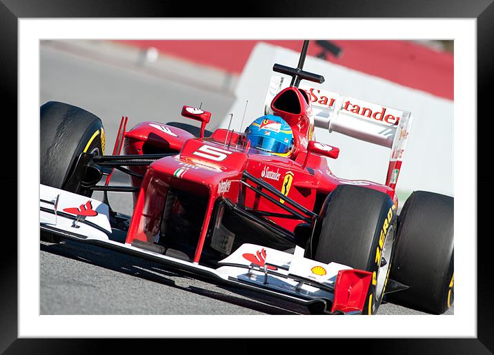 Fernando Alonso - Catalunya - 2012 Framed Mounted Print by SEAN RAMSELL