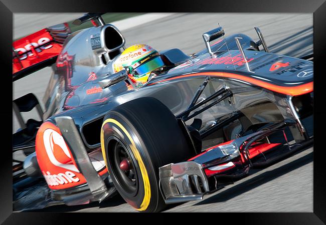 Lewis Hamilton 2012 McLaren Framed Print by SEAN RAMSELL