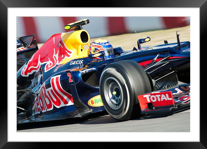 Mark Webber - Spain 2012 - Redbull Framed Mounted Print by SEAN RAMSELL
