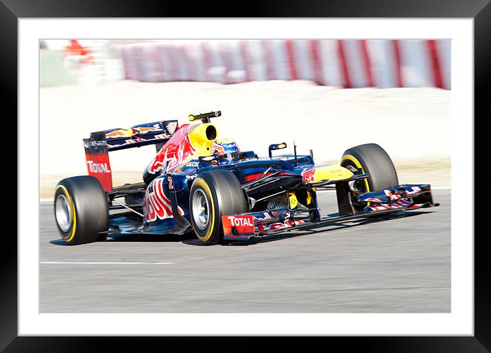 Mark Webber 2012 - Spain - Catalunya Framed Mounted Print by SEAN RAMSELL