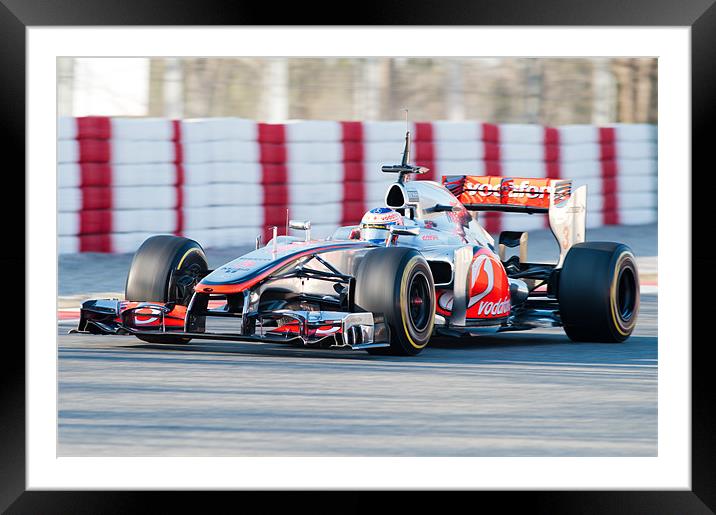 Jenson Button 2012 Catalunya Framed Mounted Print by SEAN RAMSELL