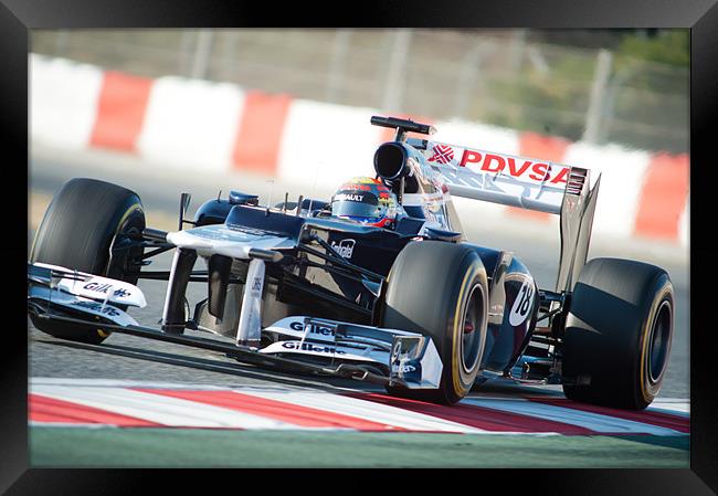 Pastor Maldonado 2012 Spain Framed Print by SEAN RAMSELL