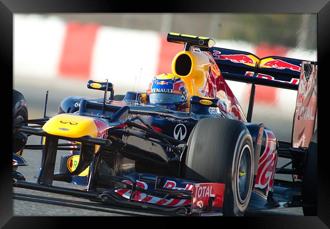 Mark Webber 2012 Spain - Catalunya Framed Print by SEAN RAMSELL