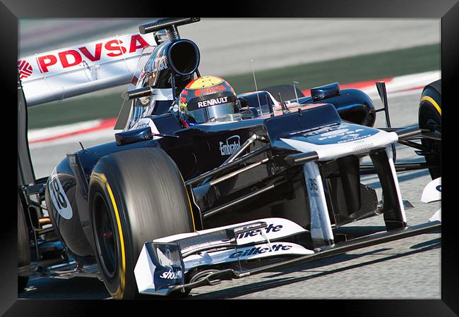 Pastor Maldonado 2012 - Spain Framed Print by SEAN RAMSELL