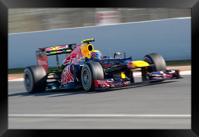 Mark Webber 2012 Spain Framed Print by SEAN RAMSELL