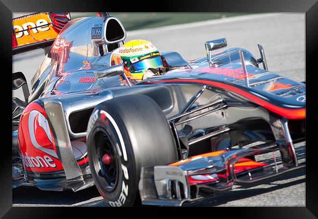 Lewis Hamilton 2012 - Spain Framed Print by SEAN RAMSELL