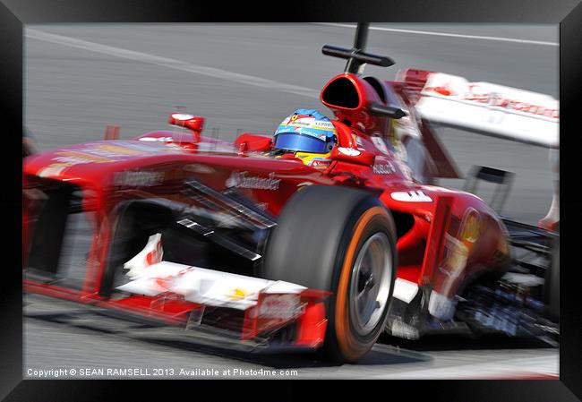 Fernando Alonso - Ferrari - 2013 Framed Print by SEAN RAMSELL