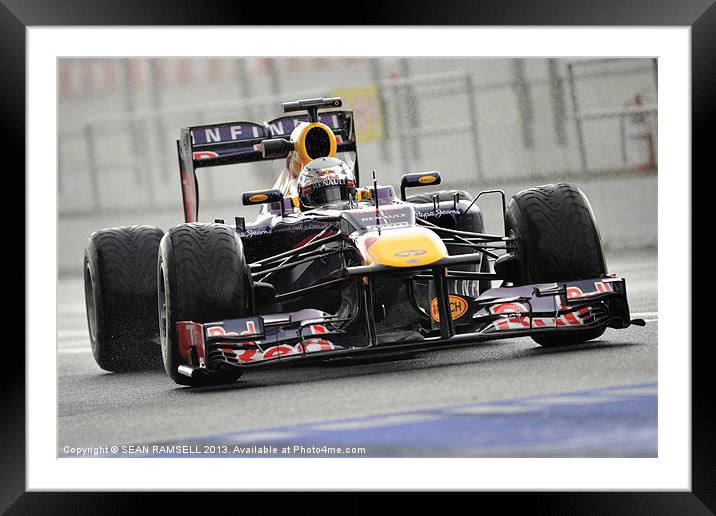 Sebastian Vettel 2013 RedBulll Framed Mounted Print by SEAN RAMSELL