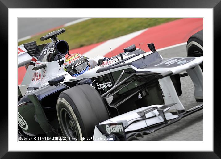 Pastor Maldonado  - Williams F1 Team 2013 Framed Mounted Print by SEAN RAMSELL