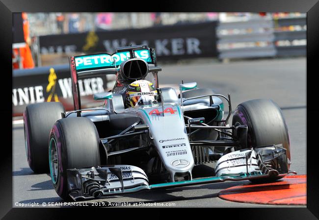     Lewis Hamilton - Monaco 2016                   Framed Print by SEAN RAMSELL