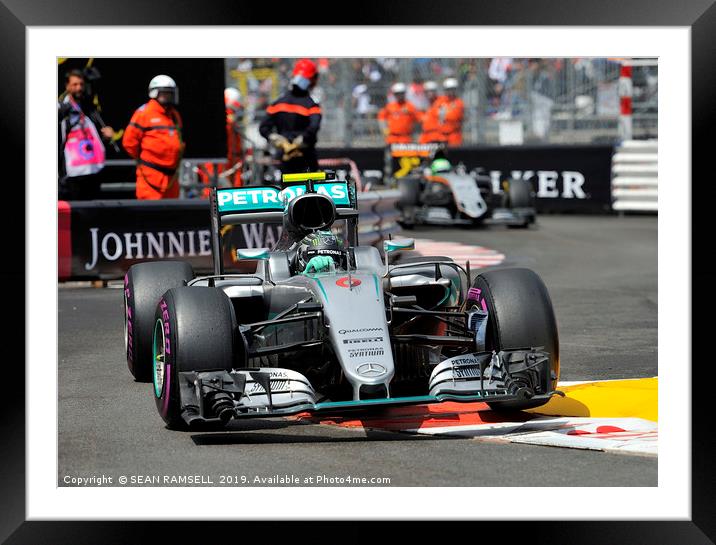Nico Rosberg - Monaco 2016                       Framed Mounted Print by SEAN RAMSELL