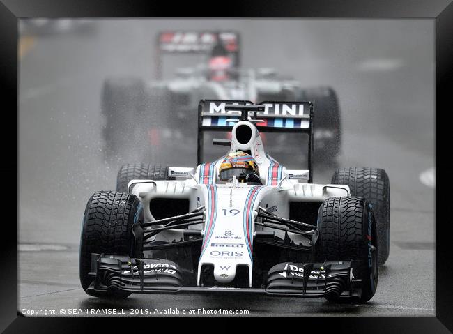 Felipe Massa - Williams - Monaco 2016              Framed Print by SEAN RAMSELL