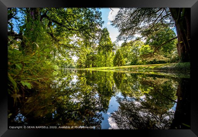 Burghley House River Framed Print by SEAN RAMSELL