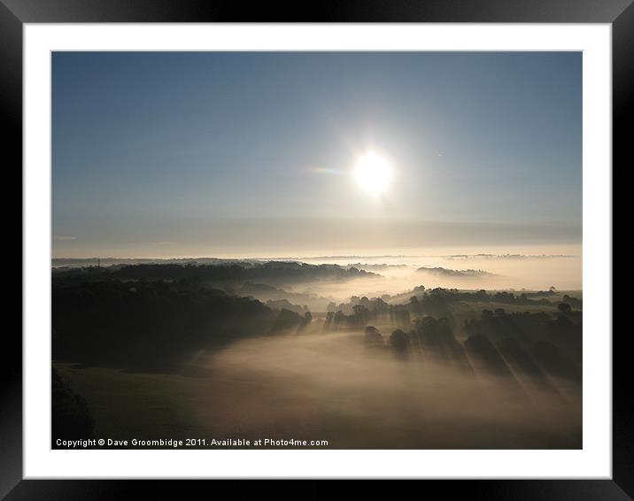 Early morning mist Framed Mounted Print by Dave Groombidge