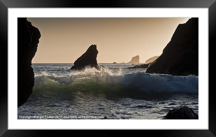 Deadmans Bay Wave Framed Mounted Print by Creative Photography Wales