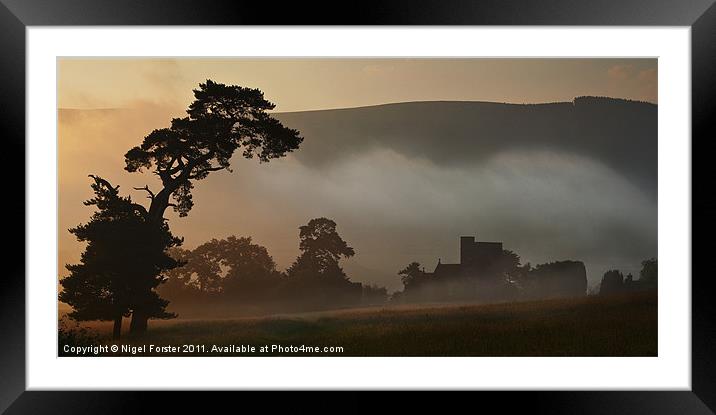 Llangasty Church Dawn Framed Mounted Print by Creative Photography Wales