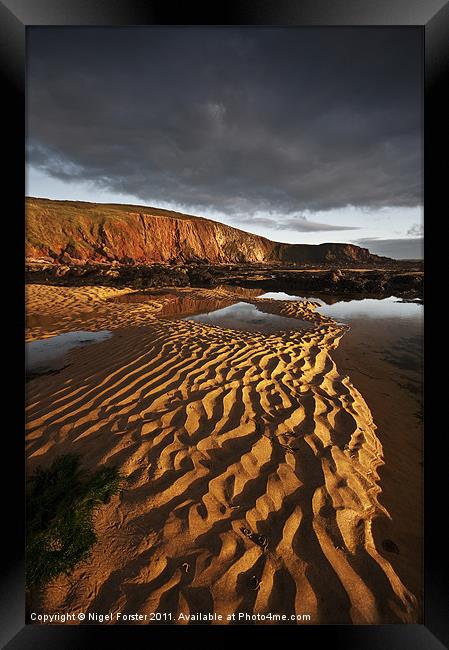 Freshwater West Sand Pattern Framed Print by Creative Photography Wales