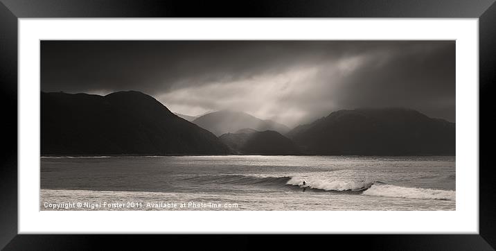 Lone Surfer Framed Mounted Print by Creative Photography Wales