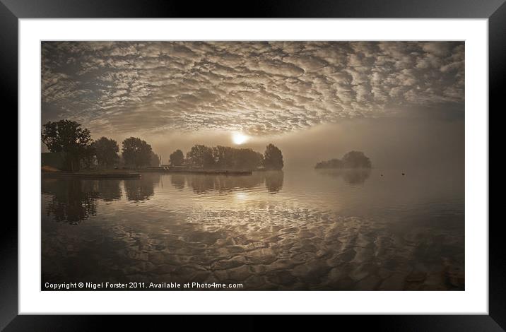 Llangorse lake dawn Framed Mounted Print by Creative Photography Wales