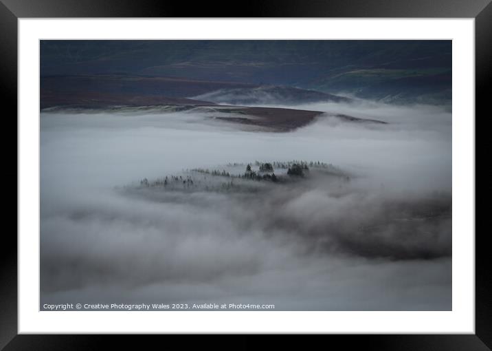 Tor y Foel Misty landscape images Framed Mounted Print by Creative Photography Wales