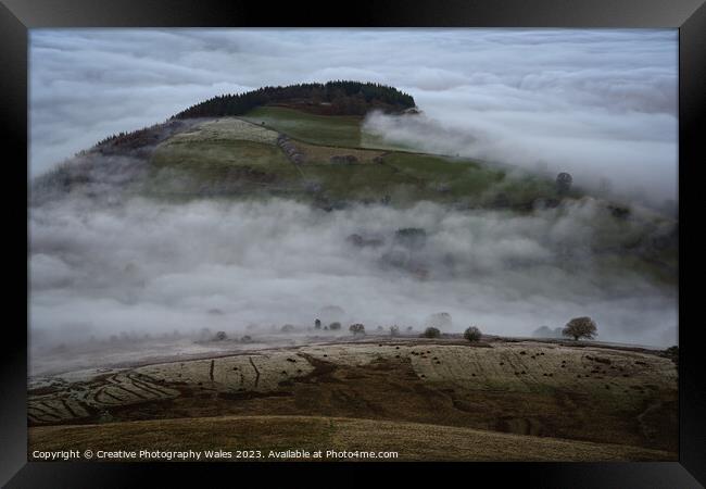 Tor y Foel Misty landscape Framed Print by Creative Photography Wales