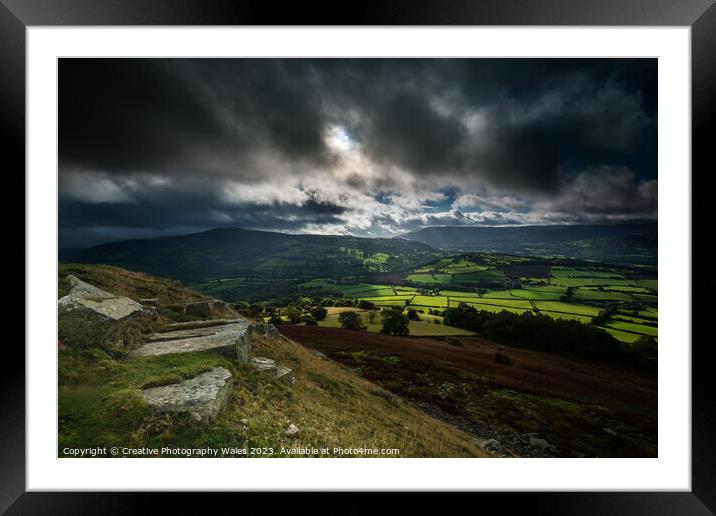 Sugar Loaf Autumn Landscape Framed Mounted Print by Creative Photography Wales