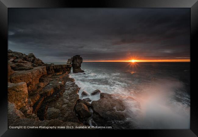 Pulpit Rock at Portland Bill on the Jurassic Coast  Framed Print by Creative Photography Wales