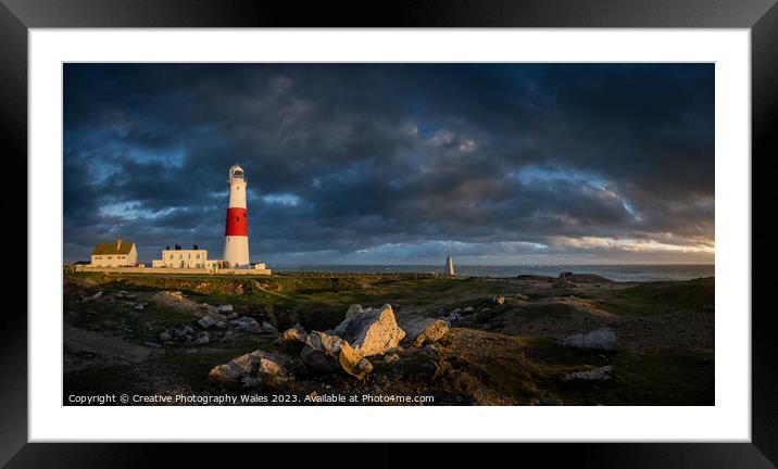 Portland Bill Light House on the Jurassic Coast  Framed Mounted Print by Creative Photography Wales