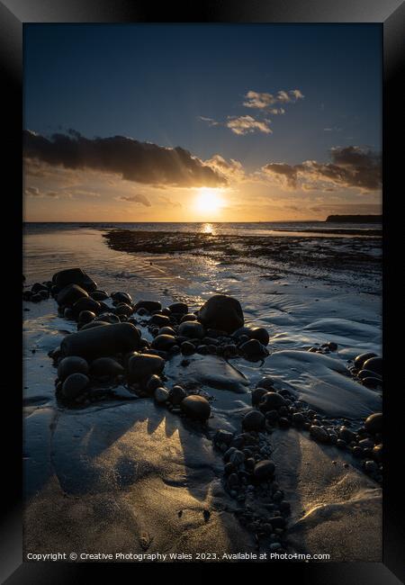 Kimmeridge Bay sunset Framed Print by Creative Photography Wales