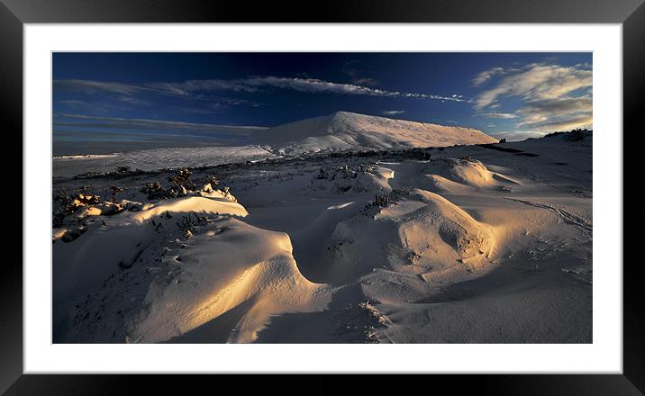 Hay Bluff Winter Glow Framed Mounted Print by Creative Photography Wales