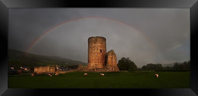 Tretower rainbow Framed Print by Creative Photography Wales