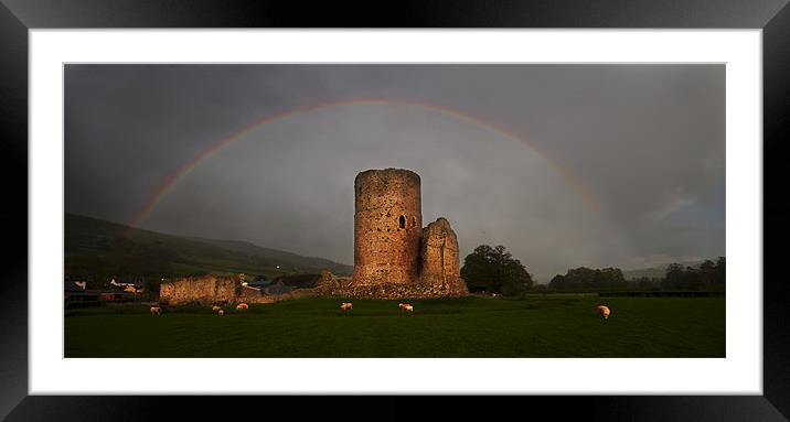 Tretower rainbow Framed Mounted Print by Creative Photography Wales