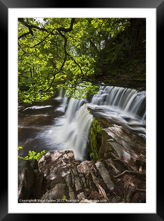 Sgwd Isaf Clun Gwyn Waterfall Framed Mounted Print by Creative Photography Wales