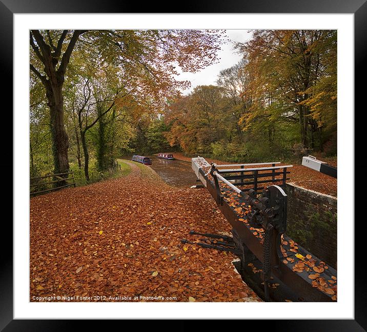 Llangynidr Locks autumn scene Framed Mounted Print by Creative Photography Wales