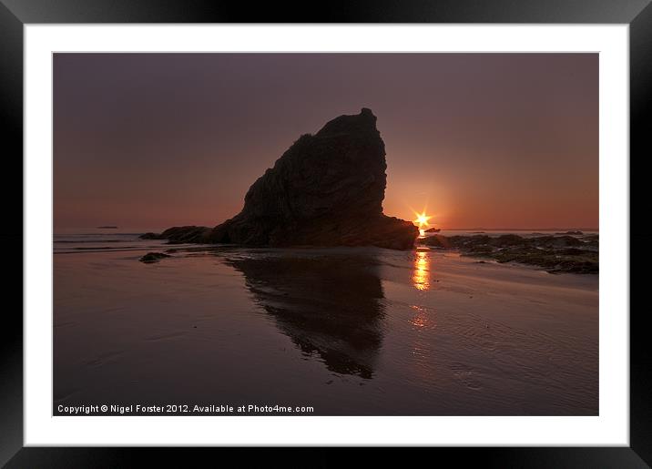 Broadhaven sunset Framed Mounted Print by Creative Photography Wales