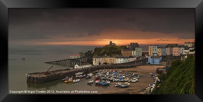 Tenby Sunrise Framed Print by Creative Photography Wales
