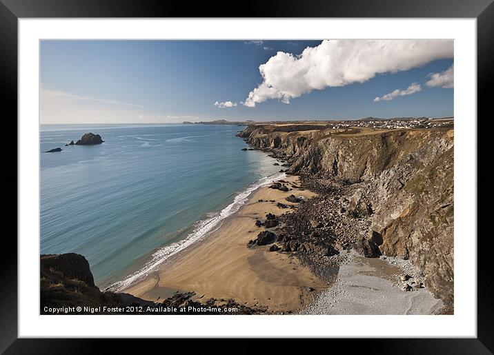 Ogof y Cae coastline Framed Mounted Print by Creative Photography Wales