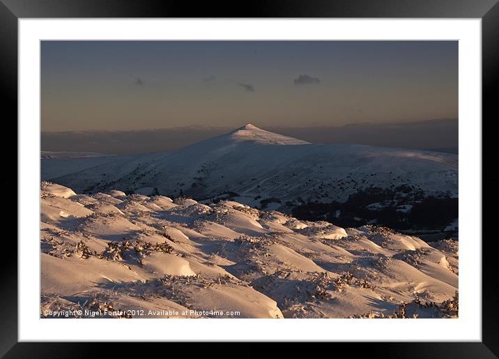 Sugar Loaf winter view Framed Mounted Print by Creative Photography Wales