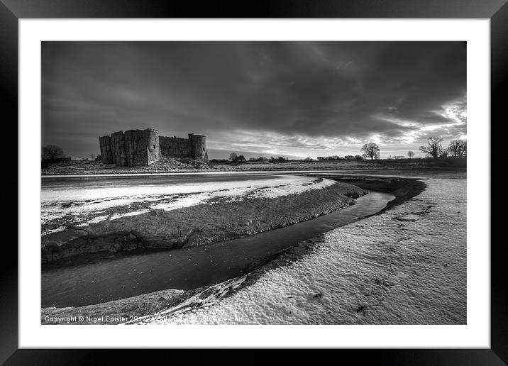 Carew castle winter landscape Framed Mounted Print by Creative Photography Wales
