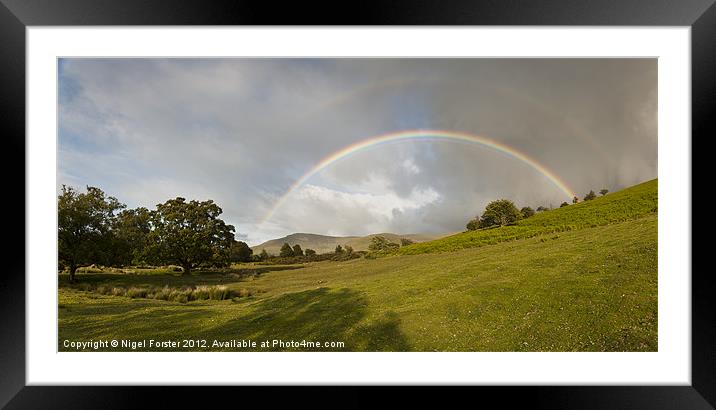 Brecon Beacons summer rainbow Framed Mounted Print by Creative Photography Wales