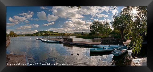 Llangorse Lake panorama Framed Print by Creative Photography Wales