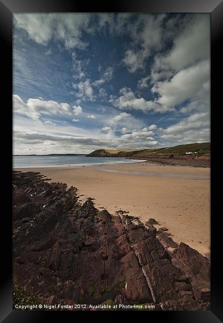 Manorbier Beach Framed Print by Creative Photography Wales
