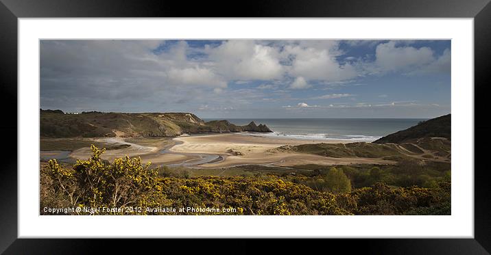 Three Cliffs Bay landscape Framed Mounted Print by Creative Photography Wales