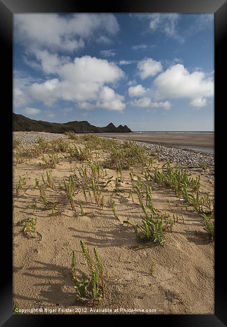Three Cliffs Sandscape Framed Print by Creative Photography Wales