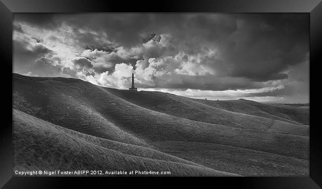 Cherhill Down Obelisk Framed Print by Creative Photography Wales