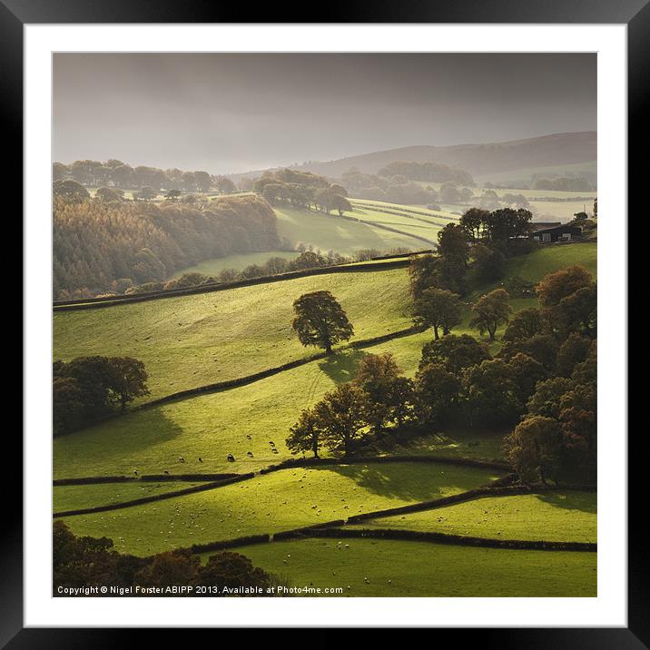 Epynt Autumn Dawn Framed Mounted Print by Creative Photography Wales