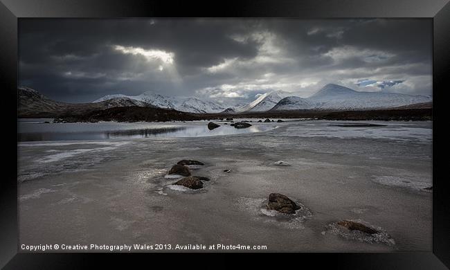 Loch Nah Achlaise, Rannoch Moor, Glencoe, Scotland Framed Print by Creative Photography Wales