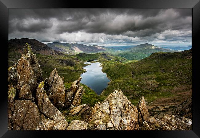 Llyn Llydaw landscape Framed Print by Creative Photography Wales