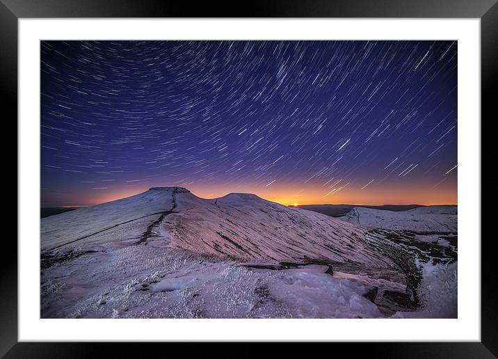 Pen y Fan Star Trails Framed Mounted Print by Creative Photography Wales